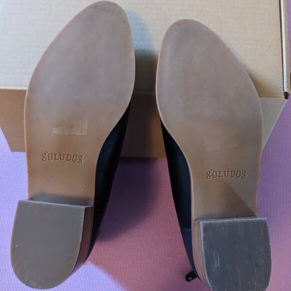 Soludos Venetian Bootie Sz 9 Black Leather - Picture 5 of 7